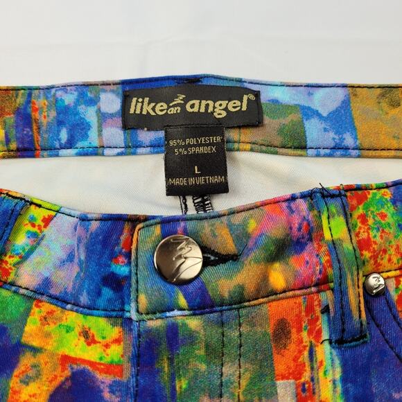 Like An Angel Watercolor Straight Jeggings size Large - Picture 3 of 8